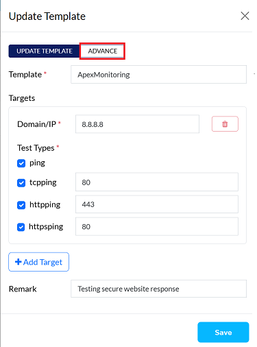 Figure image1: Advance tab