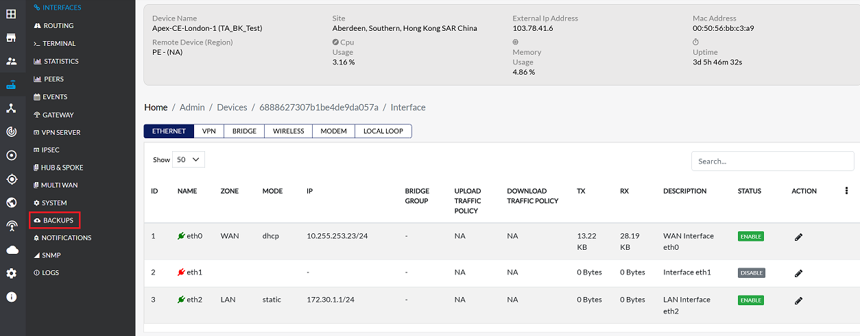 Figure image:1 Backup menu image