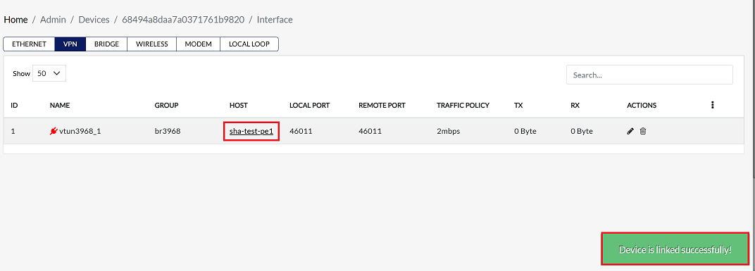 Figure: Image-5 CE2 link PE1 device