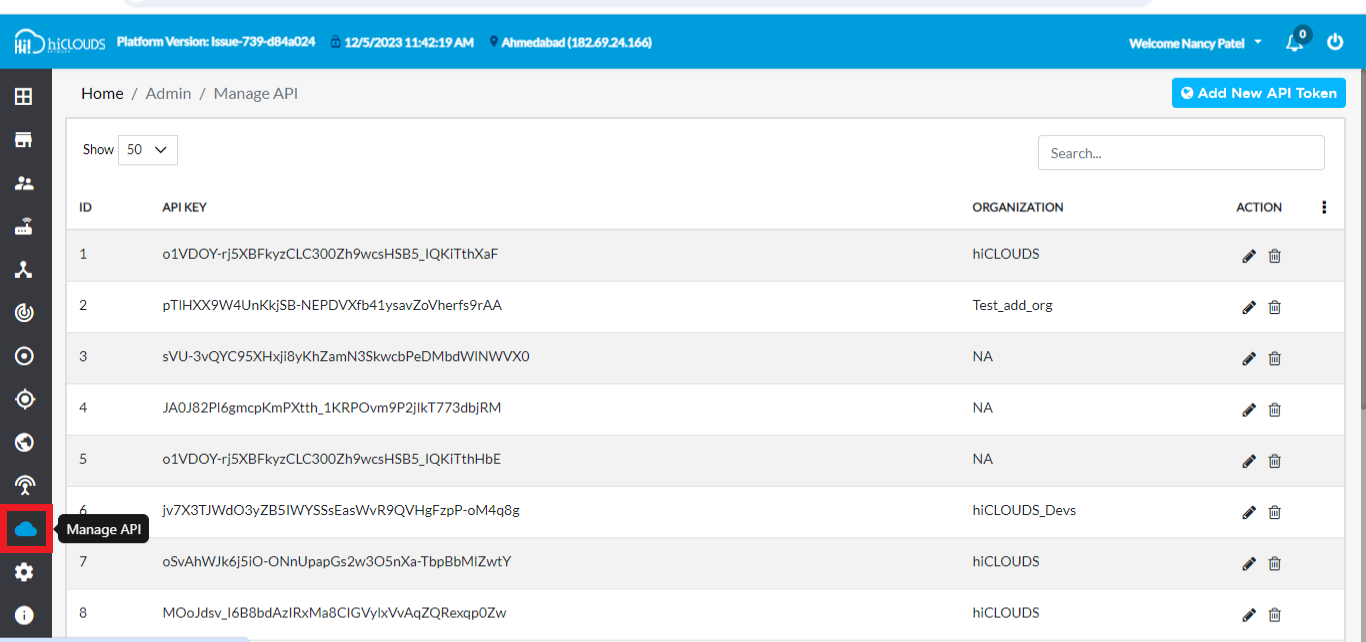 create new API token 2