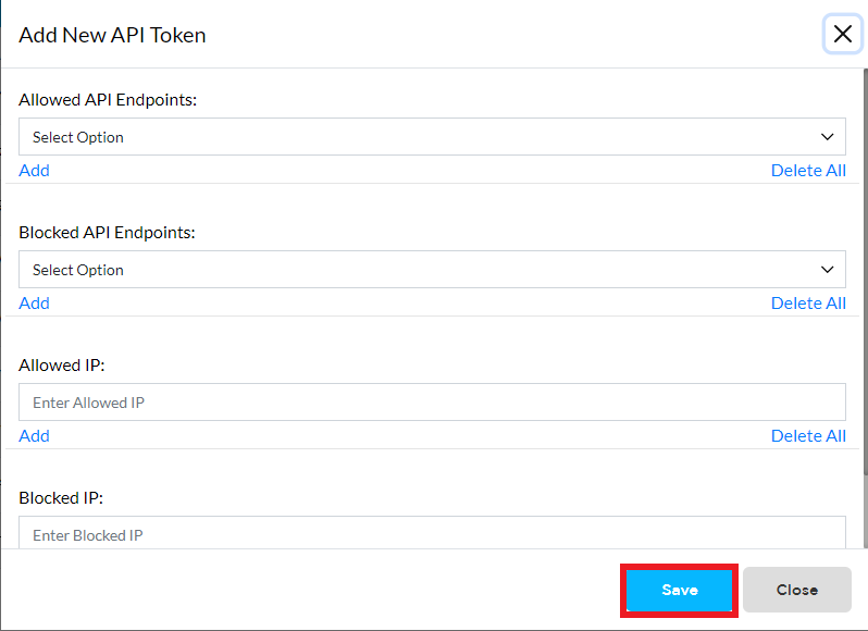 create new API token 4