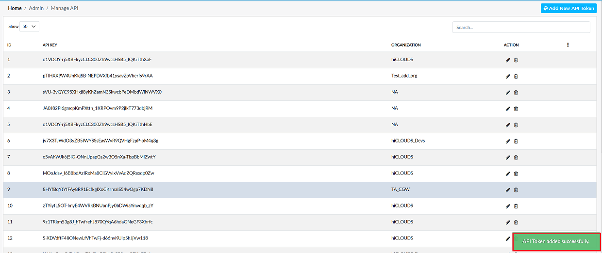 Figure image:3 Api token sucessfully