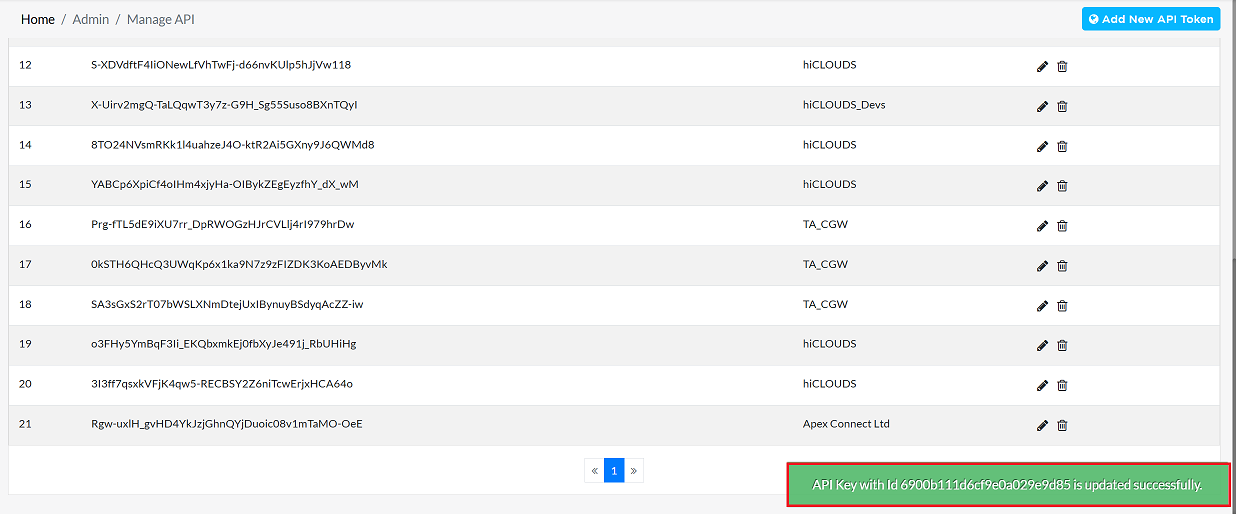 Figure image:6 Api update token sucessfully 