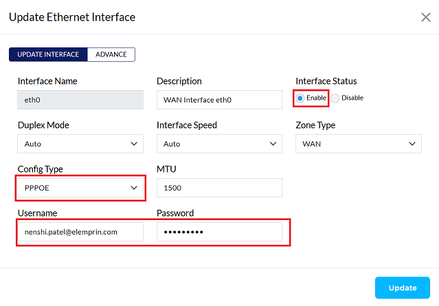 PPPoE Ethernet Interface - Step 5