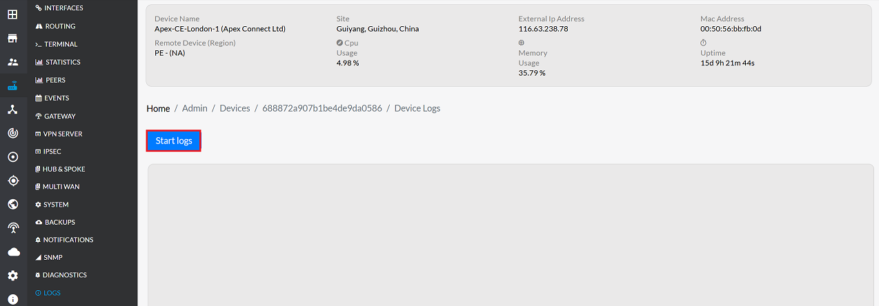 Figure image-1 start log button