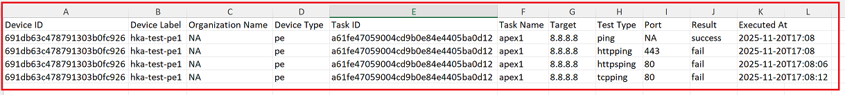 Figure image1: Export task report example image