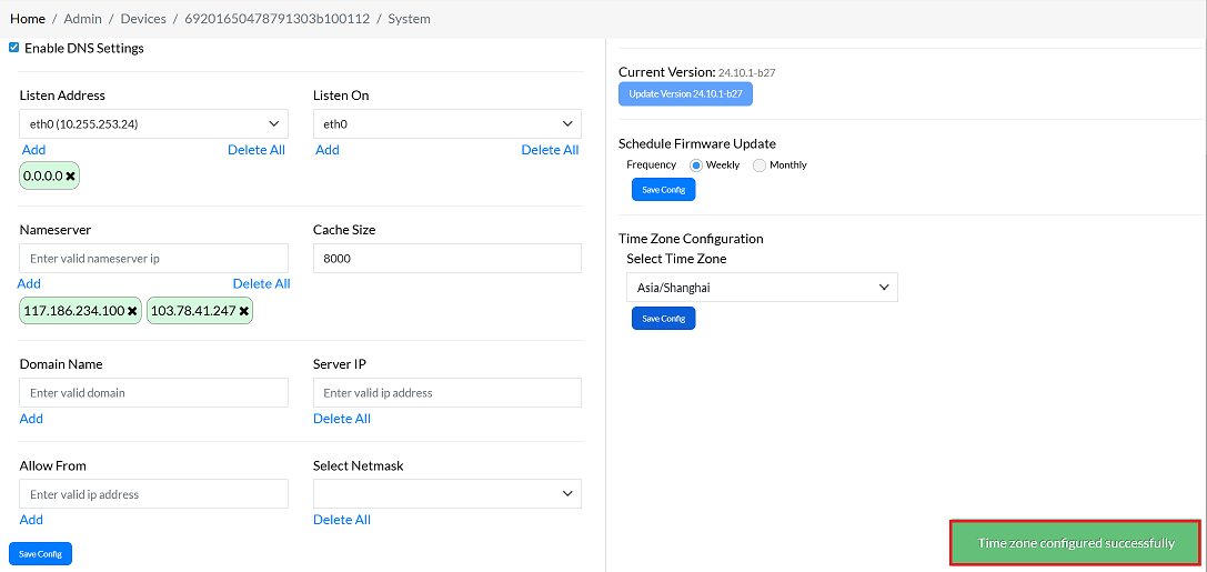 Figure image:2 timezone successfully image